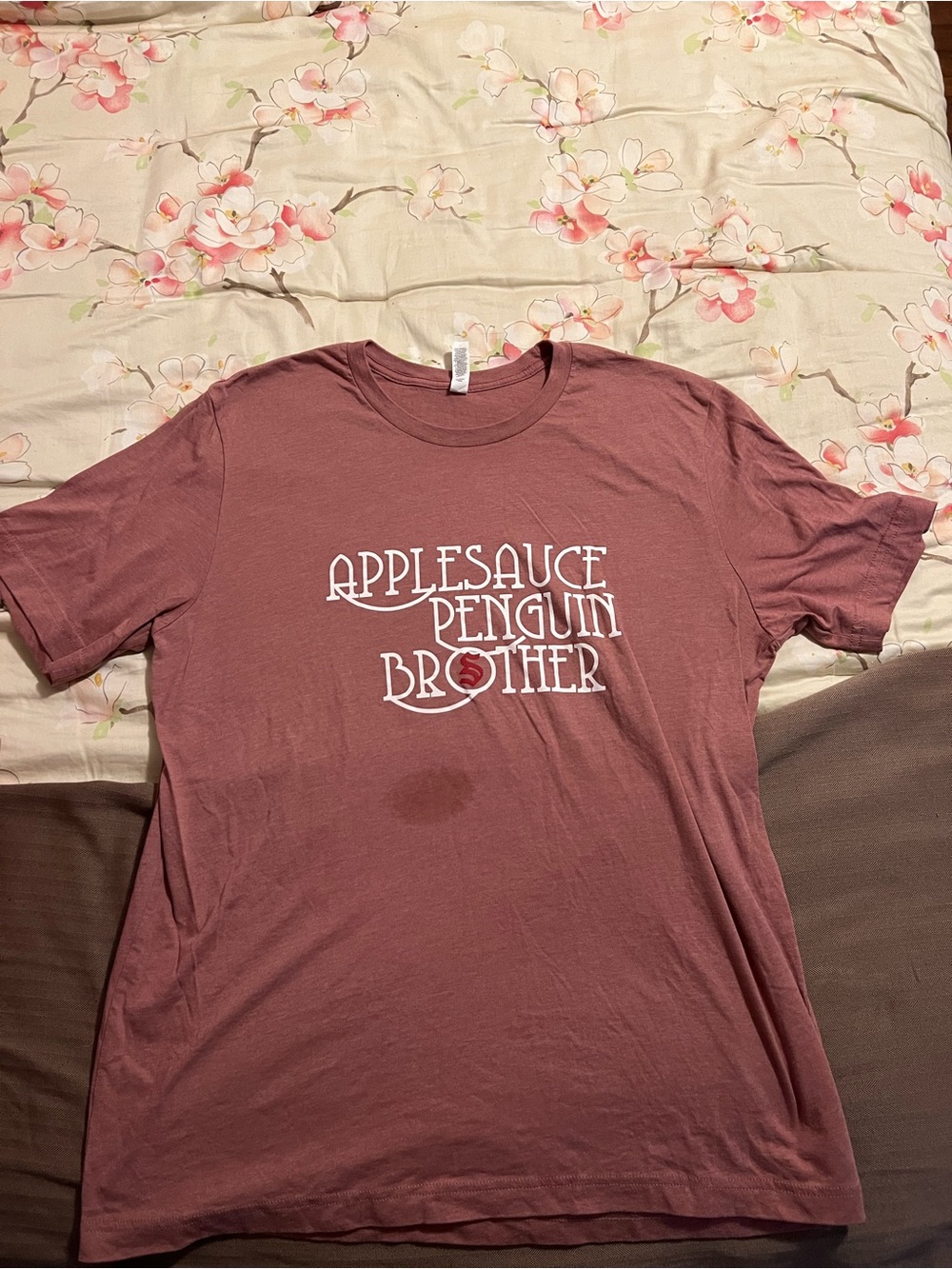 "Applesauce Penguin Brother," The Vampire Diaries. Maroon Women’s shirt XL